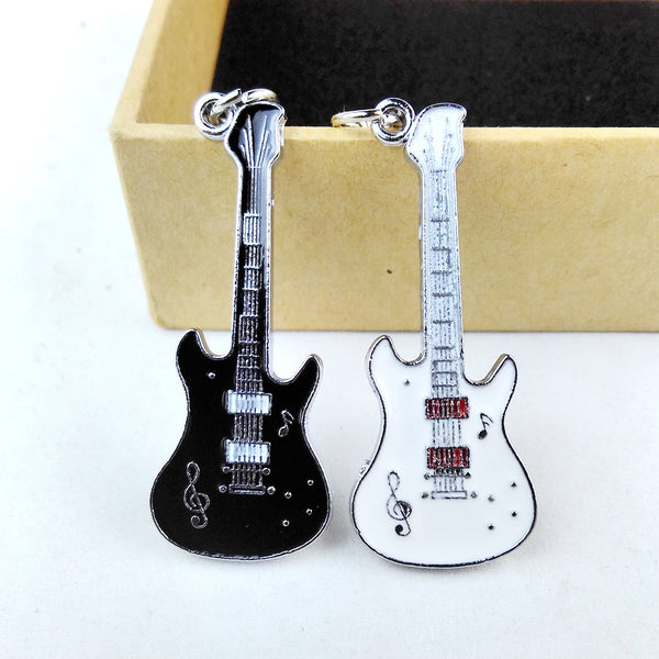 1 pair 2016 new unique cool metal guitar key chain ring keychain novelty items creative trinket best charm gift women men couple