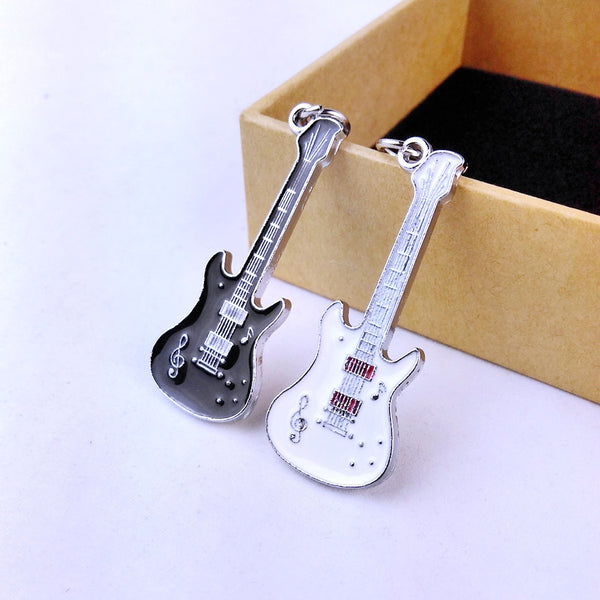 1 pair 2016 new unique cool metal guitar key chain ring keychain novelty items creative trinket best charm gift women men couple