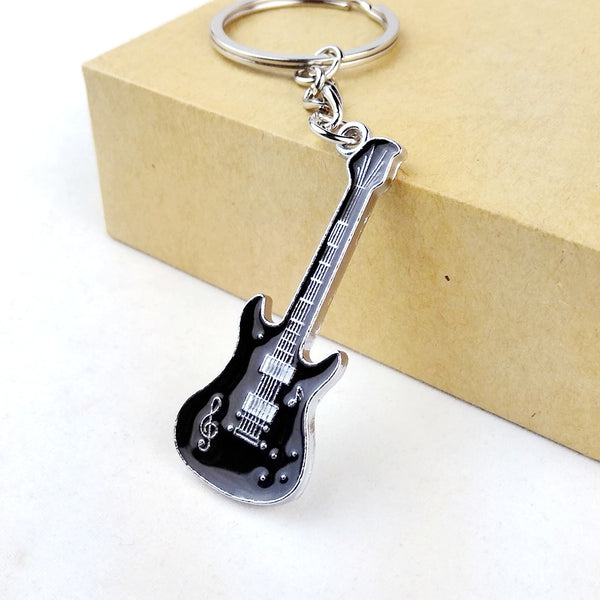 1 pair 2016 new unique cool metal guitar key chain ring keychain novelty items creative trinket best charm gift women men couple