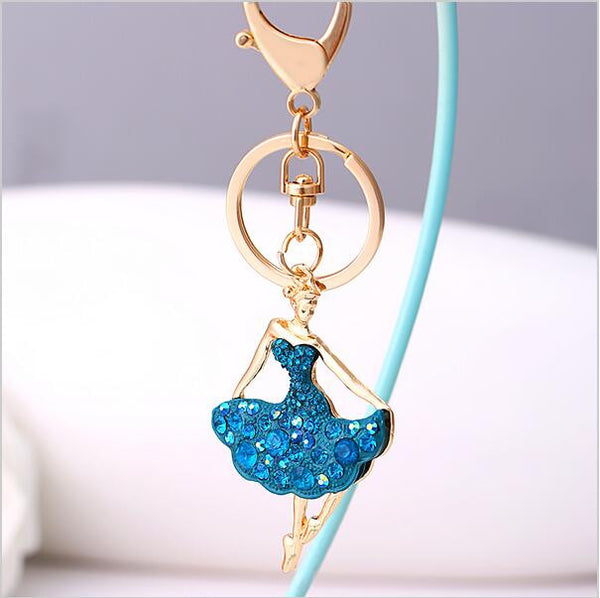 2015 Free Shipping Excellent Quality Brand New Rhinestone Crystal Fairy Angel Girl Pendant Purse Bag Charm Key Ring Keychain