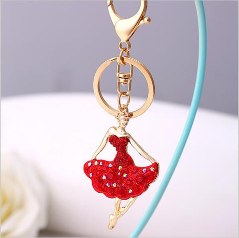 2015 Free Shipping Excellent Quality Brand New Rhinestone Crystal Fairy Angel Girl Pendant Purse Bag Charm Key Ring Keychain