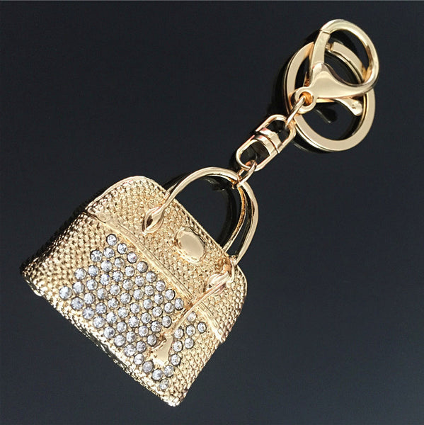 2015 Lovely Lady Women Handbag Keychain Golden Bag Pattern Fashion Charming Purse KeyRing Pendant Jewel Gift