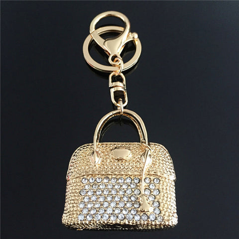 2015 Lovely Lady Women Handbag Keychain Golden Bag Pattern Fashion Charming Purse KeyRing Pendant Jewel Gift