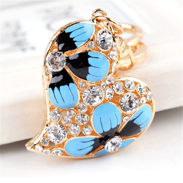 2016 Fashion Creative Women Purse Bag Jewelry New Arrival Hollow Heart Keyring Enamel Flowers Crystal Keychains Charm monchichi