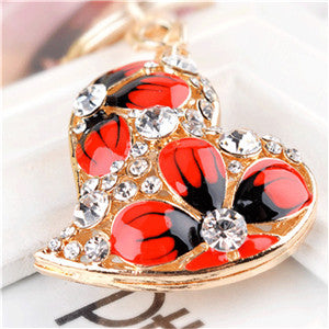 2016 Fashion Creative Women Purse Bag Jewelry New Arrival Hollow Heart Keyring Enamel Flowers Crystal Keychains Charm monchichi