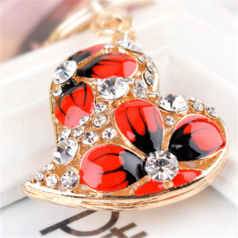 2016 Fashion Creative Women Purse Bag Jewelry New Arrival Hollow Heart Keyring Enamel Flowers Crystal Keychains Charm monchichi