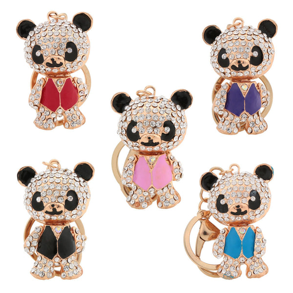 2016 Fashion Jewelry For Women Cute Bear Pendant Key Ring Crystal Rhinestone Car Key Chain Purse Handbag Charm Accessory Gift