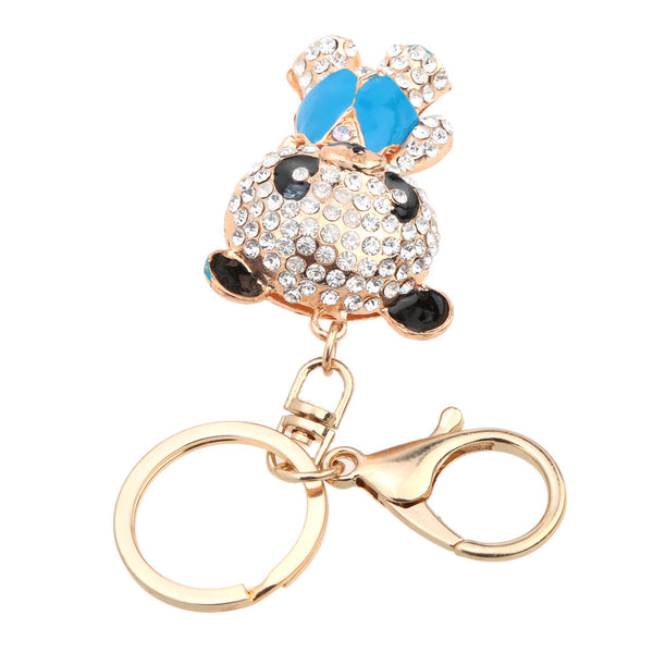 2016 Fashion Jewelry For Women Cute Bear Pendant Key Ring Crystal Rhinestone Car Key Chain Purse Handbag Charm Accessory Gift