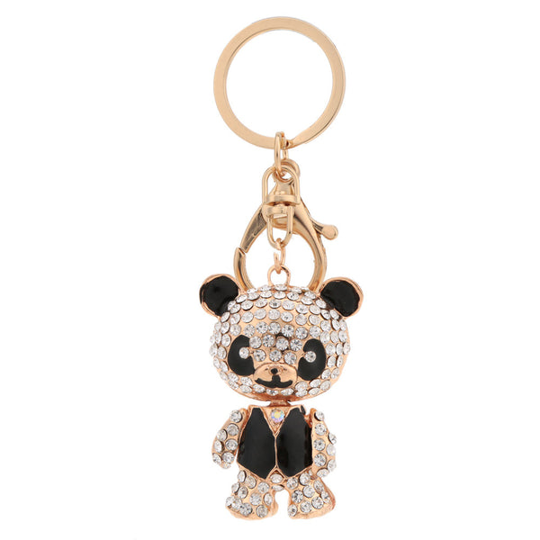 2016 Fashion Jewelry For Women Cute Bear Pendant Key Ring Crystal Rhinestone Car Key Chain Purse Handbag Charm Accessory Gift