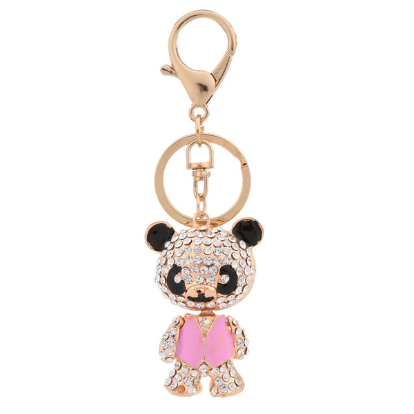 2016 Fashion Jewelry For Women Cute Bear Pendant Key Ring Crystal Rhinestone Car Key Chain Purse Handbag Charm Accessory Gift