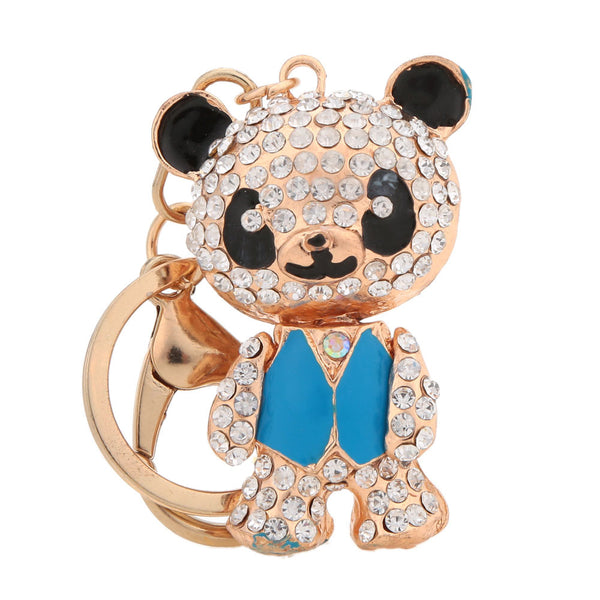 2016 Fashion Jewelry For Women Cute Bear Pendant Key Ring Crystal Rhinestone Car Key Chain Purse Handbag Charm Accessory Gift