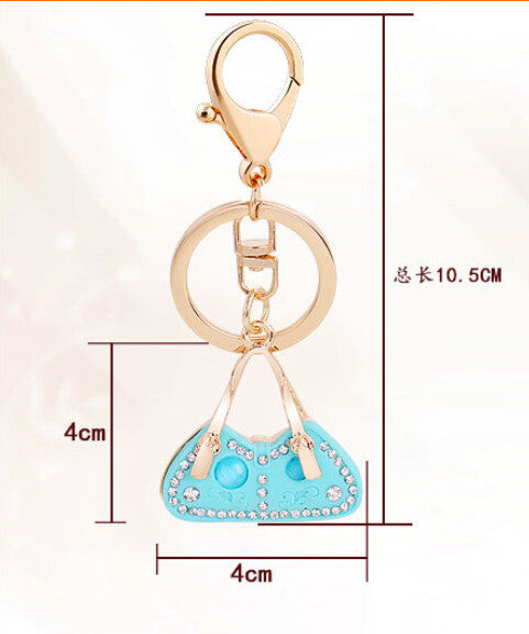 2016 Lovely Lady Women Handbag Keychain Gold Plated Bag Pattern Fashion Charming Purse KeyRing Pendant Gift