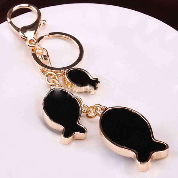 2016 New Fashion Fish Full Of Zircon Keychain Key Chain Sleutelhanger Keychains Key Chains Laduree Purse Charms KC83