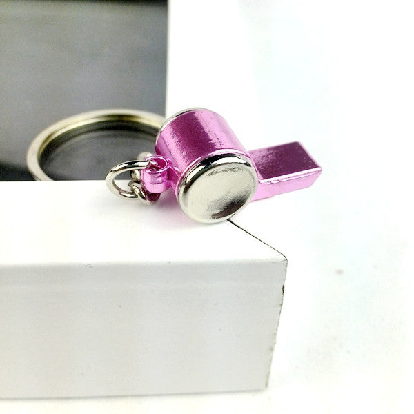 2pcs 2016 cute metal whistle key chain ring keychain creative trinket novelty items best charm gift for women men PINK