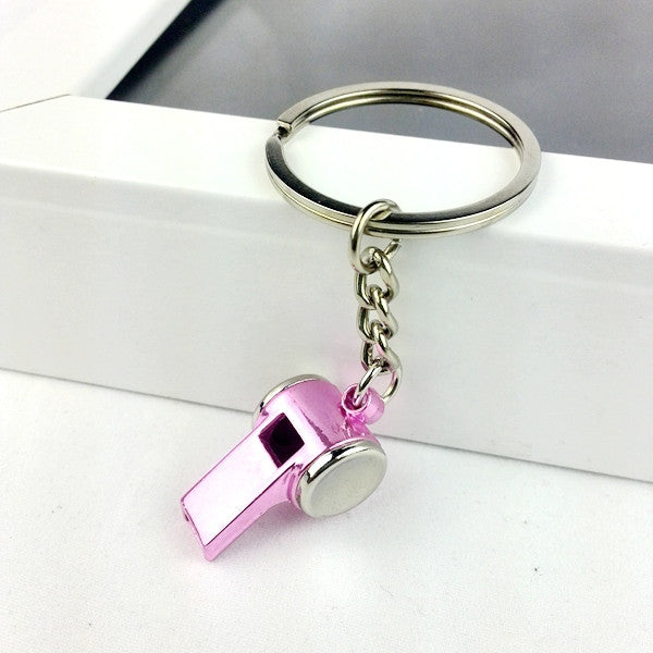 2pcs 2016 cute metal whistle key chain ring keychain creative trinket novelty items best charm gift for women men PINK