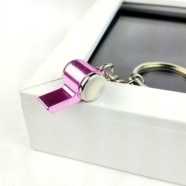 2pcs 2016 cute metal whistle key chain ring keychain creative trinket novelty items best charm gift for women men PINK