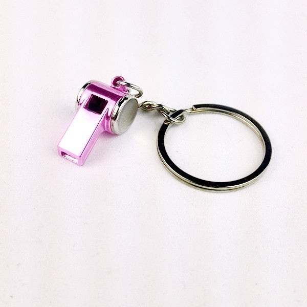 2pcs 2016 cute metal whistle key chain ring keychain creative trinket novelty items best charm gift for women men PINK