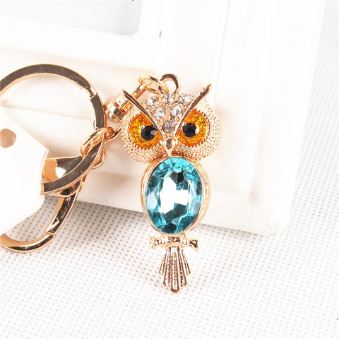 Animal Mini Owl Lovely Charm New Cute Crystal Pendant Purse Bag Key Ring Chain Creative Wedding Party Best Gift