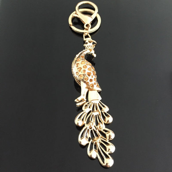 Beautiful Rhinestone Phoenix Keychain Keyring Fashion Crystal Metal Key Chains Ring Holder Women Gift Purse Charm Jewelry