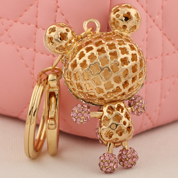 Big Eye Frog Key chains Ring Fashion Rhinestone Animal Metal Keychain Keyring For Women Gift Purse Charms Pendant Jewelry