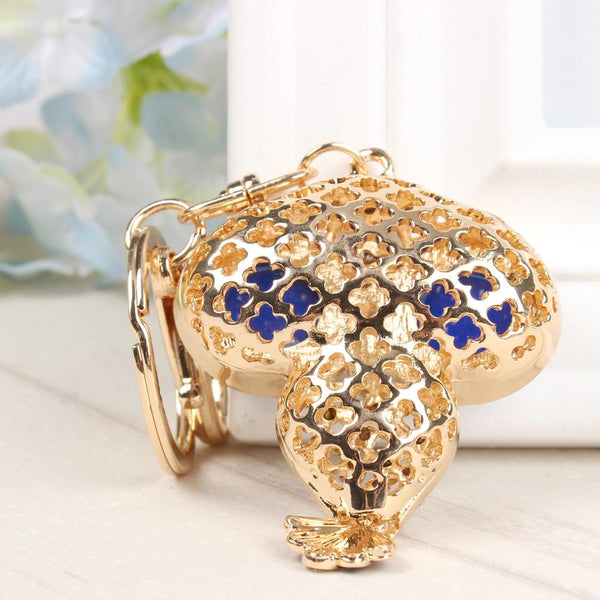 Bule Eyes Lovely Owl New Cute Crystal Charm Pendant Purse Bag Car Key Ring Chain Wedding Party Jewelry Fashion Gift