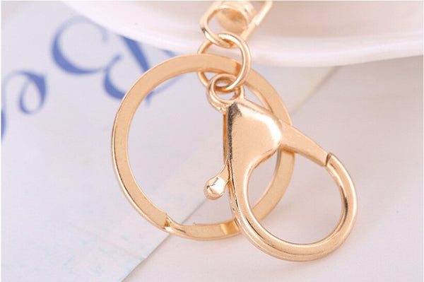 Cartoon Crystal Charming Fox Shaped Keychain Rhinestone Metal Key Chains Ring Holder Purse Charm Jewelry Accessory