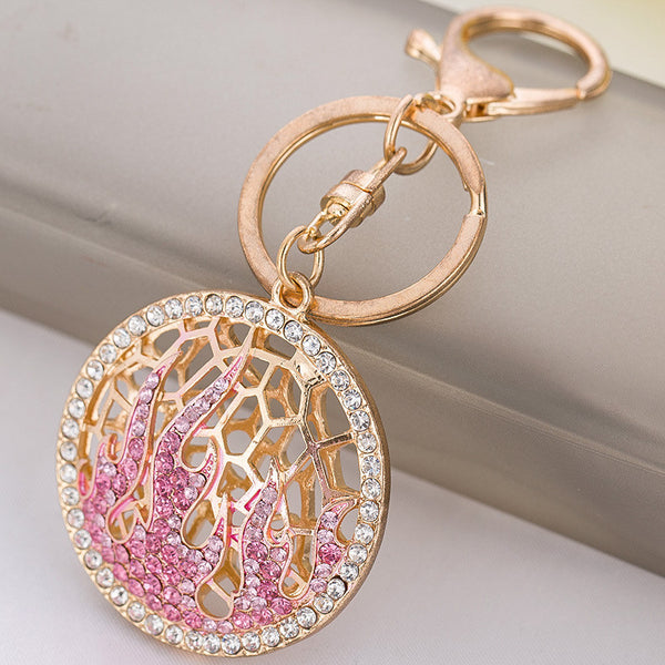 Chinese Crystal  Keychain Jewelry Fashion Zinc Alloy Key ring Gift Accessory Purse Charm Christmas Gift