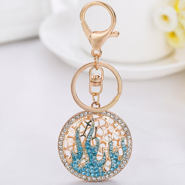 Chinese Crystal  Keychain Jewelry Fashion Zinc Alloy Key ring Gift Accessory Purse Charm Christmas Gift