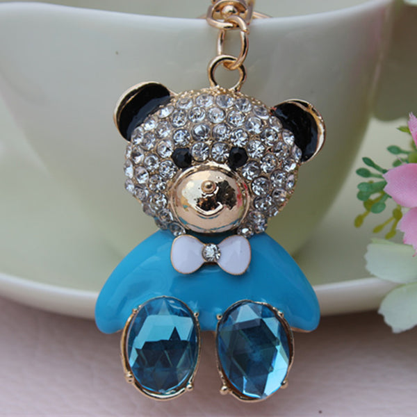 Crystal Bear Keychain Jewelry Fashion  Animal Key ring Gift Accessory Purse Charm Christmas Gift Free Shipping