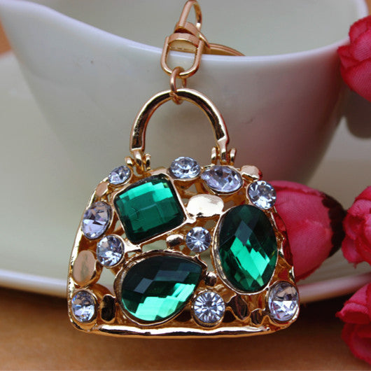 Crystal Handbag Keychain Rhinestone purse Bag Charm Pendant Key chain Key Ring Free Shipping YSK173