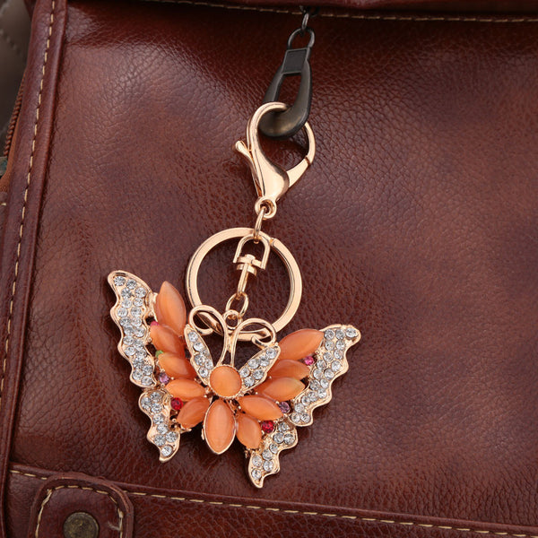 Crystal Rhinestone Car Key Chain Purse Handbag Charm Accessory Gift  2016 Fashion Butterfly Pendant Key Ring Jewelry For Women