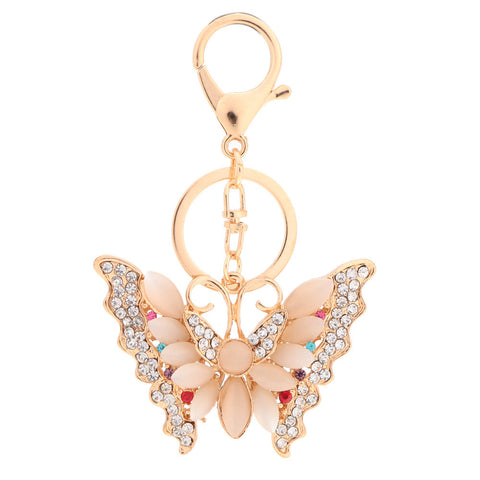 Crystal Rhinestone Car Key Chain Purse Handbag Charm Accessory Gift  2016 Fashion Butterfly Pendant Key Ring Jewelry For Women