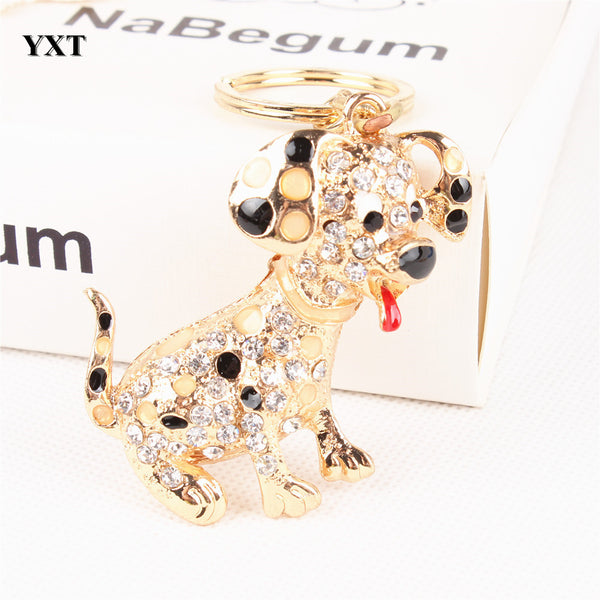 Dog Creative Lovely Cute Crystal Charm Purse Handbag Car Key Keyring Keychain Party Wedding Birthday Gift High Quality