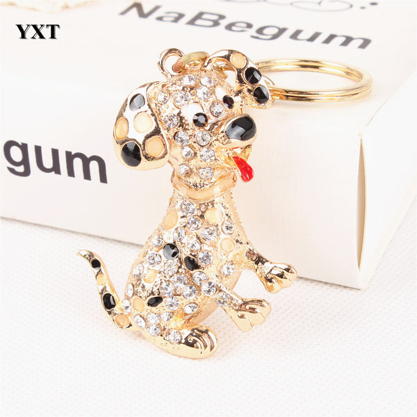 Dog Creative Lovely Cute Crystal Charm Purse Handbag Car Key Keyring Keychain Party Wedding Birthday Gift High Quality