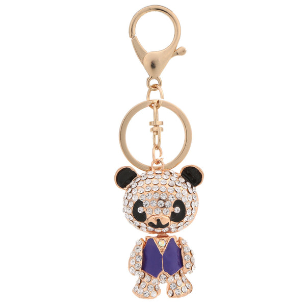 Fashion Cute Bear Pendant Key Ring Crystal Rhinestone Lovely Key Chain Women Jewelry for Car Purse Handbag Charm Decoration Gift