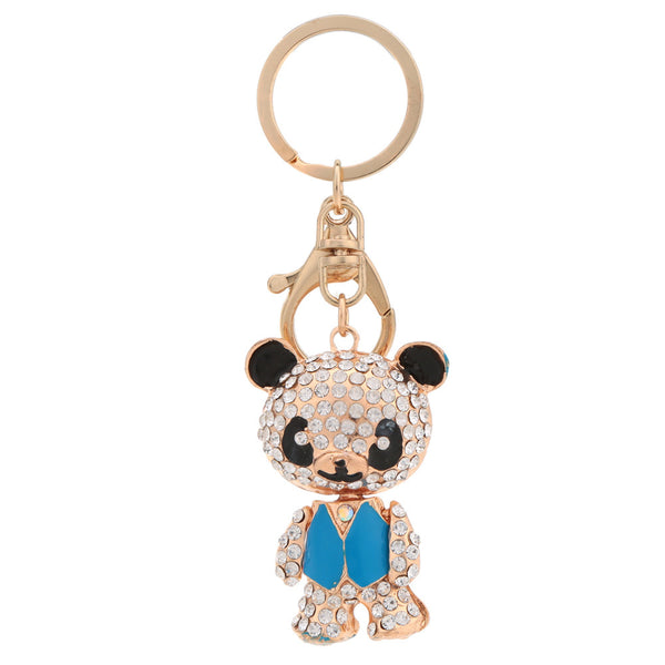 Fashion Cute Bear Pendant Key Ring Crystal Rhinestone Lovely Key Chain Women Jewelry for Car Purse Handbag Charm Decoration Gift