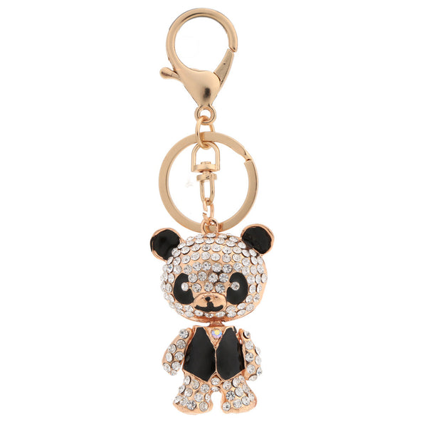 Fashion Cute Bear Pendant Key Ring Crystal Rhinestone Lovely Key Chain Women Jewelry for Car Purse Handbag Charm Decoration Gift