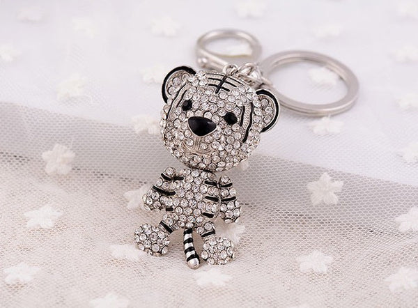 Fashion Korean lovely Tiger 3D Personality Car Keychain Bag Charm Purse Pendant Keyring key chain wholesale retails