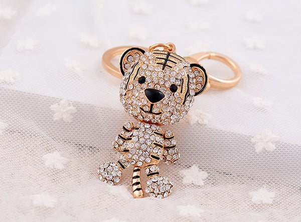 Fashion Korean lovely Tiger 3D Personality Car Keychain Bag Charm Purse Pendant Keyring key chain wholesale retails