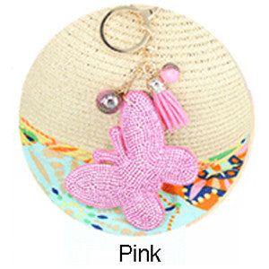 Fashion Rhinestone cute butterfly shape 4 color leather key chain Charm Pendant Crystal Purse Bag women Key Chain key rings Gift