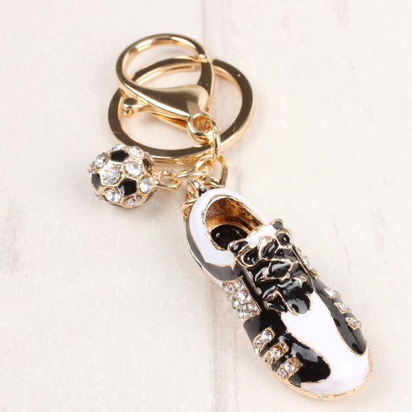 Football Shoe Sport Lovely New Fashion Cute Crystal Charm Pendant Purse Bag Car Key Ring Chain Wedding Party Creative Gift