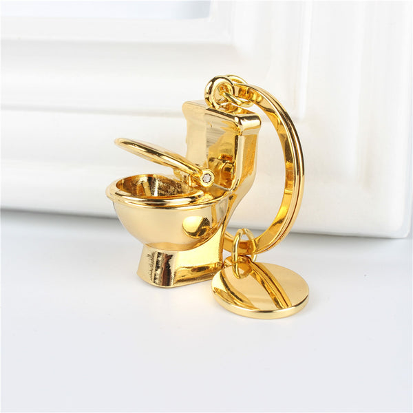 Gold Closestool Pendant Charm Purse Bag Keyring Key Chain Accessories Wedding Party Lover Friend Gift