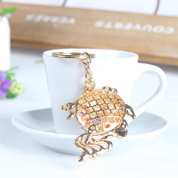 Gold Fish Lovely Tail Cute Crystal Charm Purse Handbag Car Key Keyring Keychain Party Wedding Birthday Gift