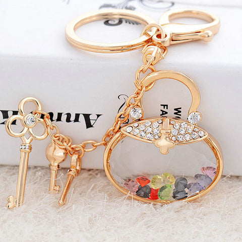 Hot Sale Exquisite Brand Luxury Crystal Keys Pendant Keychain Car Keyring Bag Charm Purse Jewelry Novelty Items For Women