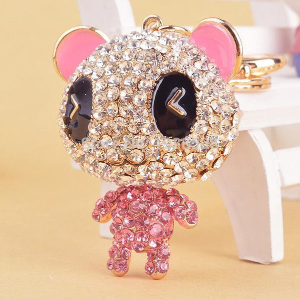 LOVELY PANDA DESIGN RHINESTONE KEYCHAIN FOR KEY BAG PENDANT CAR PURSE CHARMS BAG ACCESSORIES EXCELLENT GIFT