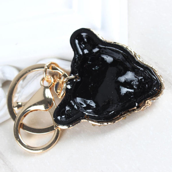 Leopard Lion Head Creative Charm Pendant Purse Bag Crystal car Key Ring Chain New Fashion Design Good Partner Basic Outfit