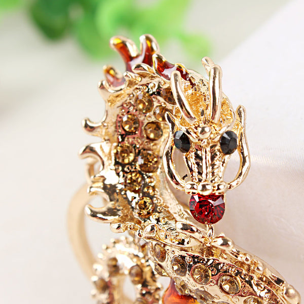 Long Chinese Dragon New Pendant Crystal Charm Purse Handbag Car Key Keyring Keychain Delicate Creative Gift Collection