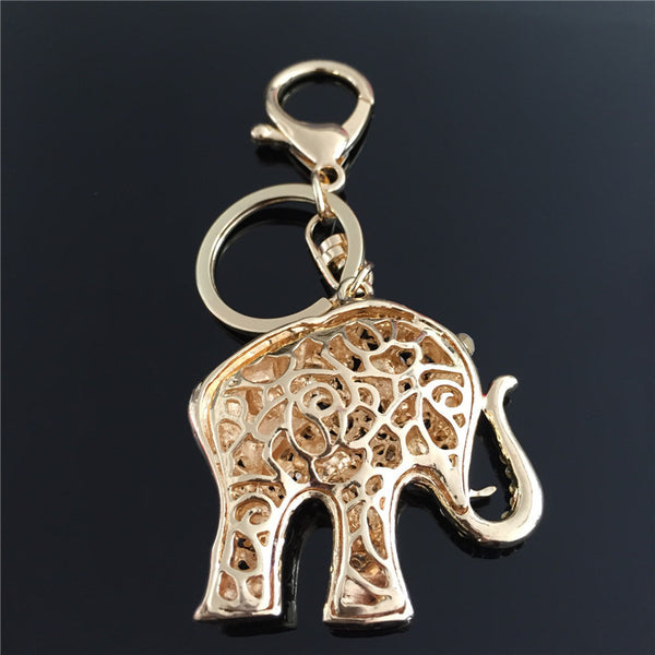 Lovely Elephant Crystal Keychain Charm Purse Handbag Car Key Keyring Party Wedding Birthday Gift