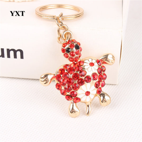 Lovely Tortoise Turtle Creative Cute Red Crystal Charm Pendant Purse Bag Car Key Ring Keychain Favorite New Gift Collection