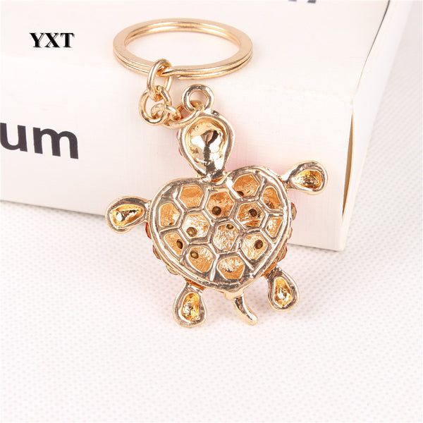 Lovely Tortoise Turtle Creative Cute Red Crystal Charm Pendant Purse Bag Car Key Ring Keychain Favorite New Gift Collection